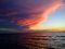 The sunset is turning a bright red
